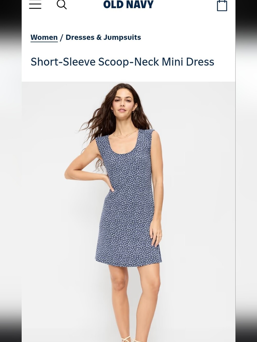 Old Navy Blue Floral Scoop-Neck Mini Dress